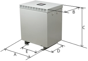 Autotransformador trifásico reversible Polylux AUTW dimensiones